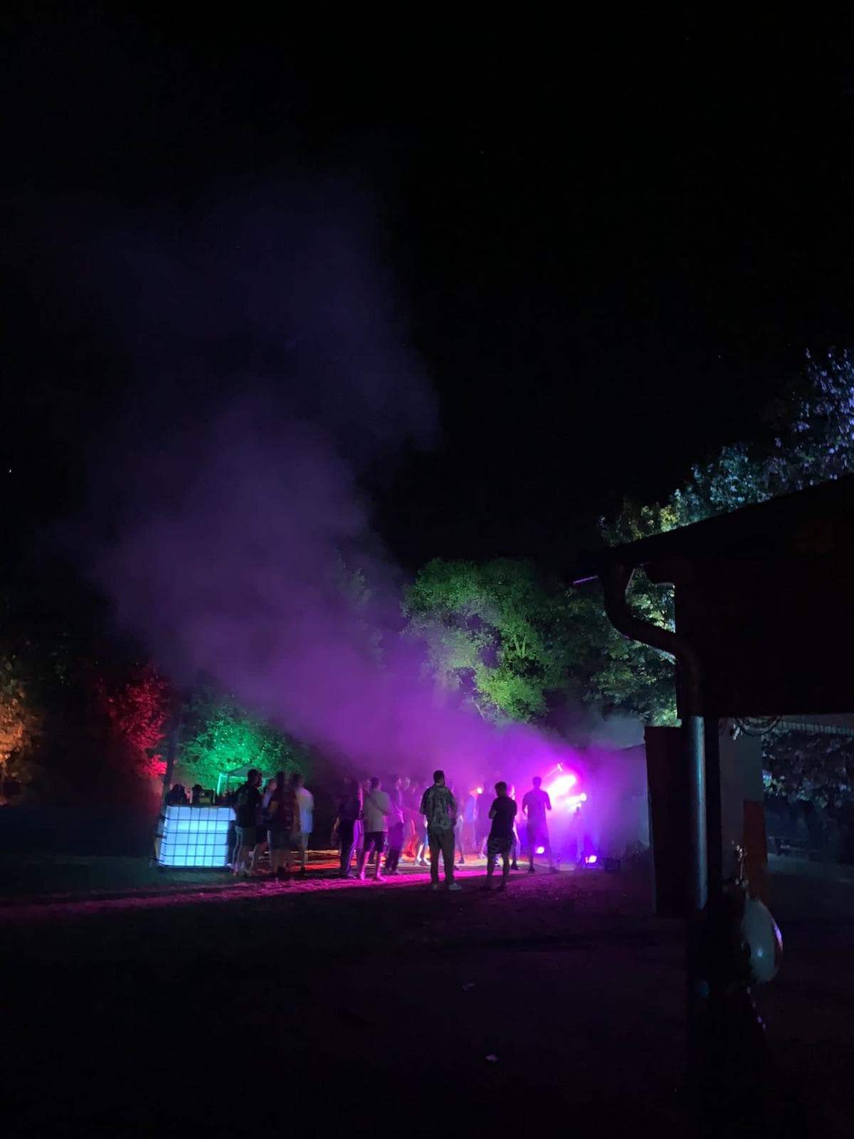Tanzende Menschen bei Nacht
